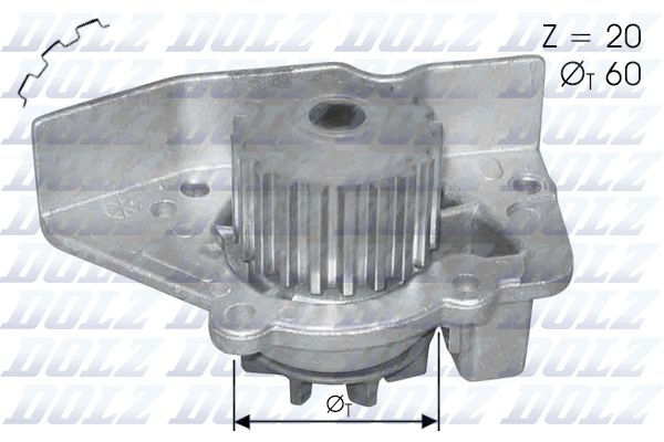 Water Pump, engine cooling DOLZ N406