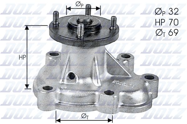 Water Pump, engine cooling DOLZ O131