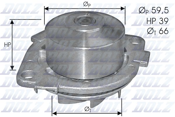 Water Pump, engine cooling DOLZ S211