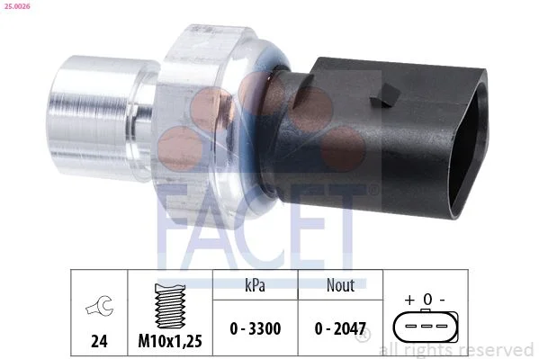 Slėgio jungiklis, oro kondicionavimas FACET 25.0026