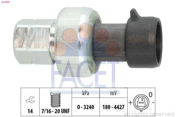 Slėgio jungiklis, oro kondicionavimas FACET 25.0087
