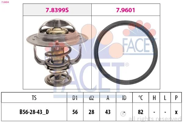 Termostatas, aušinimo skystis FACET 7.8404