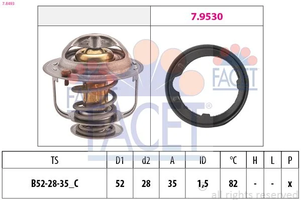 Termostatas, aušinimo skystis FACET 7.8493