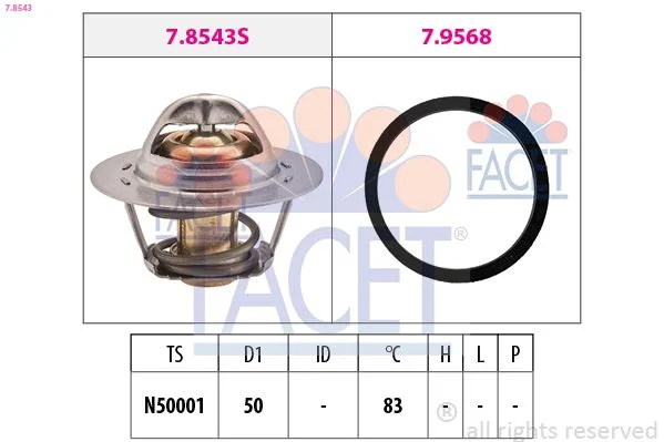 Termostatas, aušinimo skystis facet 7.8543