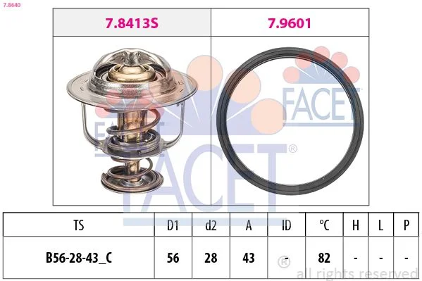 Termostatas, aušinimo skystis facet 7.8640