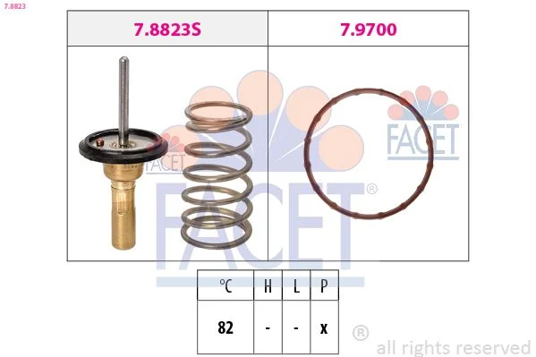 Termostatas, aušinimo skystis FACET 7.8823