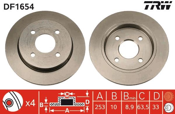 Brake Disc TRW DF1654