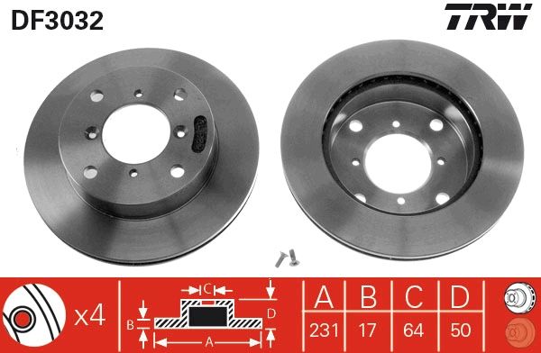 Brake Disc TRW DF3032