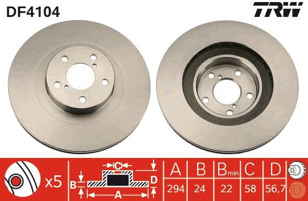 Brake Disc TRW DF4104