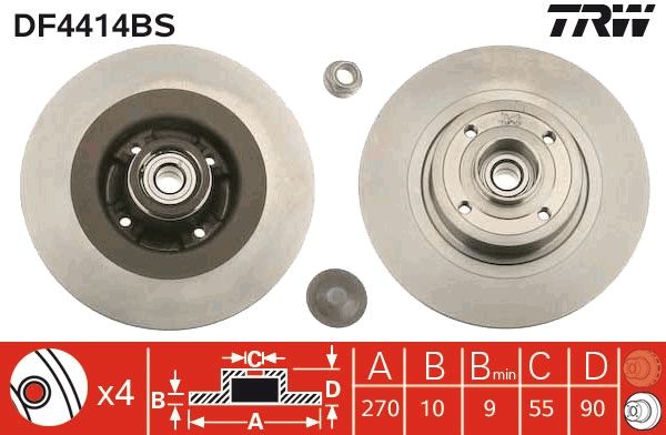 Brake Disc TRW DF4414BS