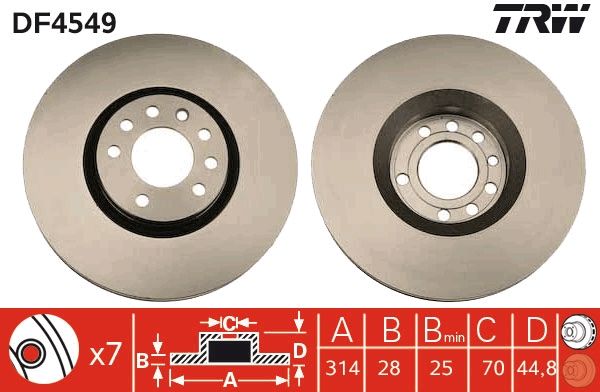 Brake Disc TRW DF4549