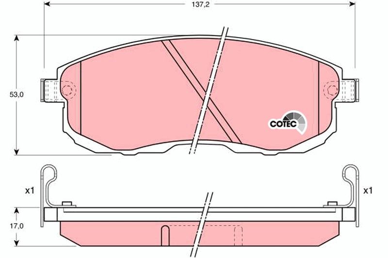 Brake Pad Set, disc brake TRW GDB1003