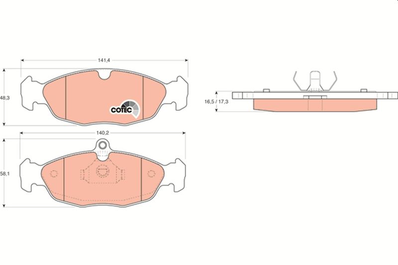 Комплект гальмівних накладок, дискове гальмо TRW GDB1040