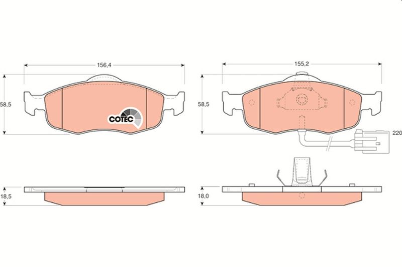 Brake Pad Set, disc brake TRW GDB1108