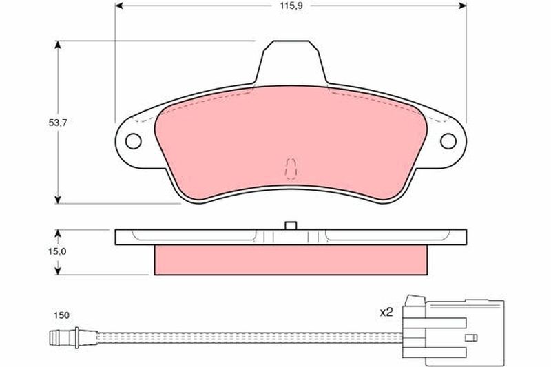 Brake Pad Set, disc brake TRW GDB1112