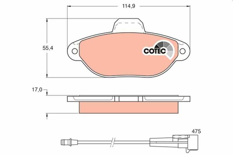 Brake Pad Set, disc brake TRW GDB1115