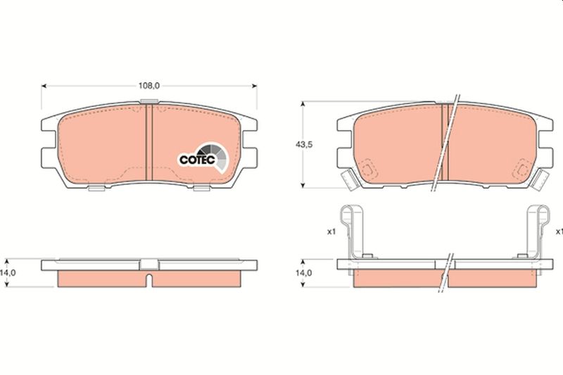 Brake Pad Set, disc brake TRW GDB1127