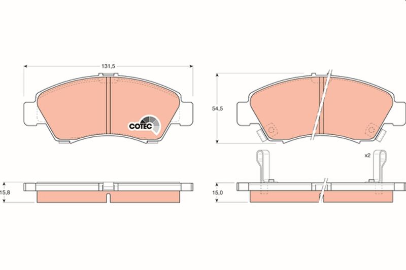 Brake Pad Set, disc brake TRW GDB1164