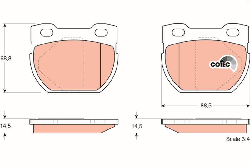 Brake Pad Set, disc brake TRW GDB1209