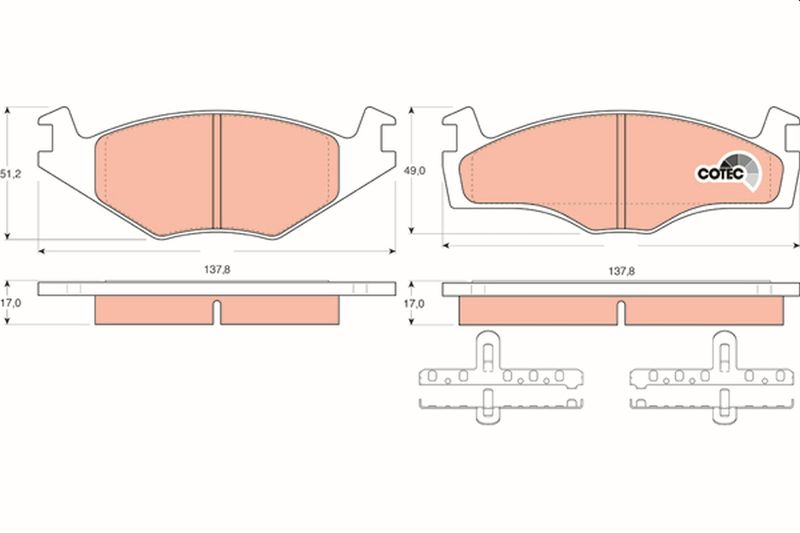 Brake Pad Set, disc brake TRW GDB1219