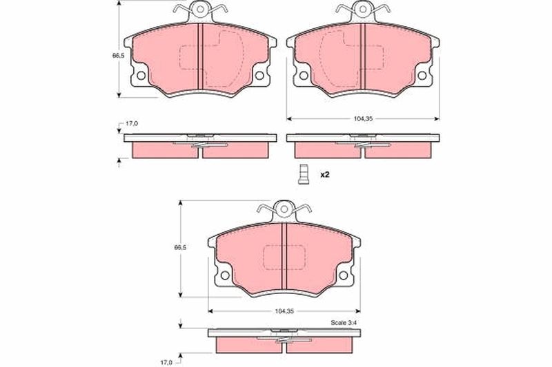 Brake Pad Set, disc brake TRW GDB1223