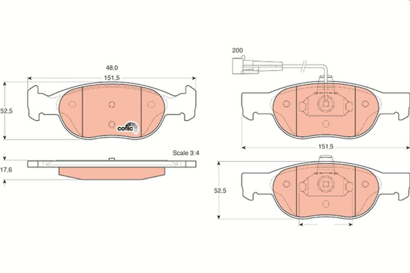 Brake Pad Set, disc brake TRW GDB1291