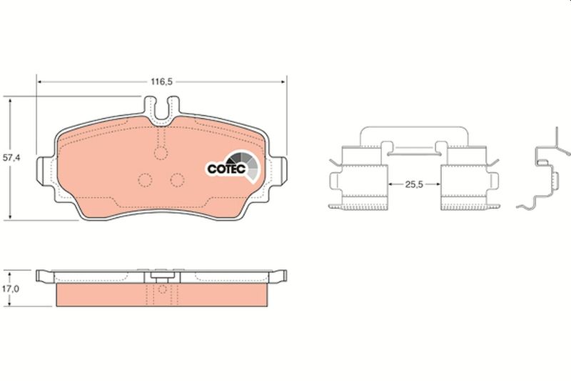 Brake Pad Set, disc brake TRW GDB1293