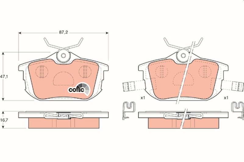 Brake Pad Set, disc brake TRW GDB1314