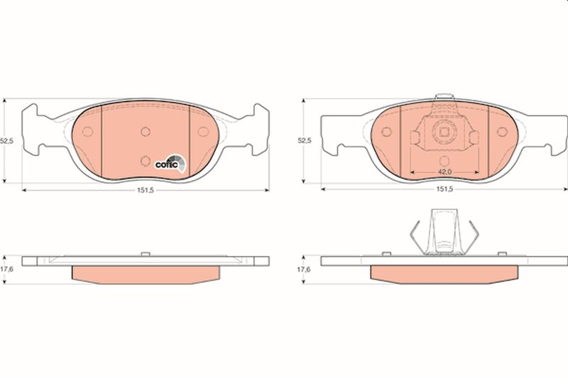 Brake Pad Set, disc brake TRW GDB1339