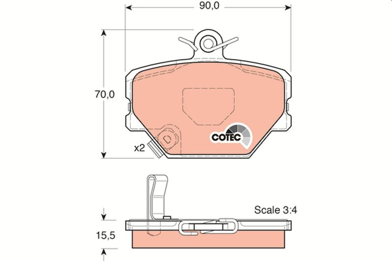 Brake Pad Set, disc brake TRW GDB1365