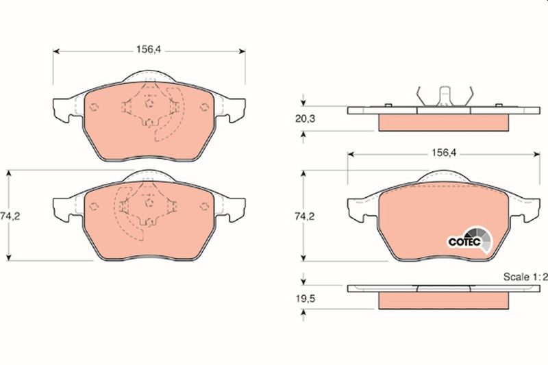 Brake Pad Set, disc brake TRW GDB1376