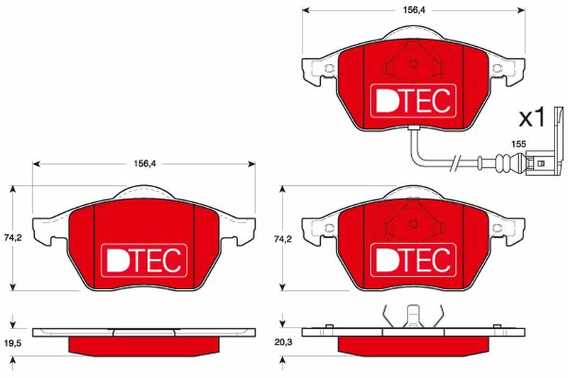 Brake Pad Set, disc brake TRW GDB1403DTE