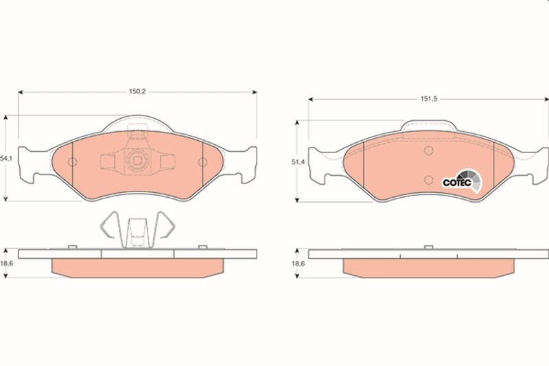 Brake Pad Set, disc brake TRW GDB1418