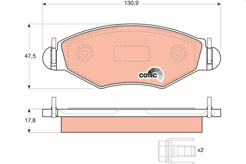 Brake Pad Set, disc brake TRW GDB1500