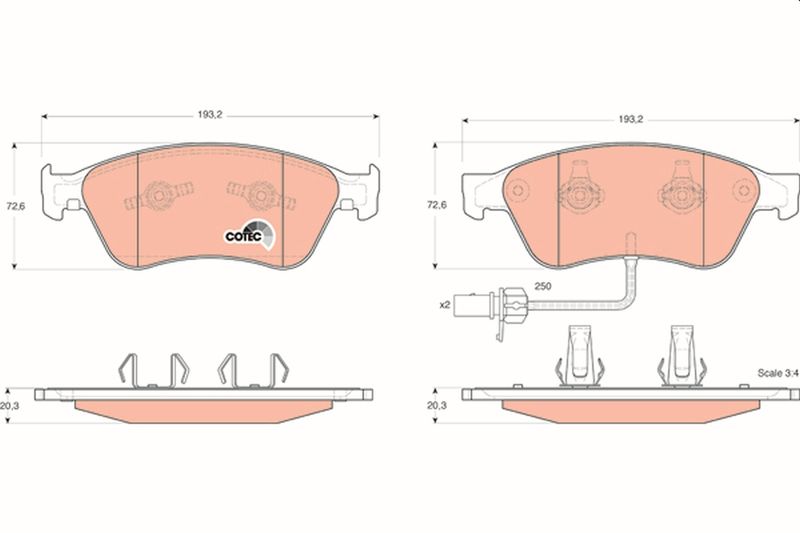 Brake Pad Set, disc brake TRW GDB1553