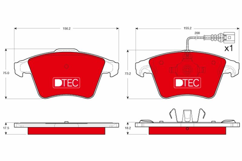 Brake Pad Set, disc brake TRW GDB1556DTE