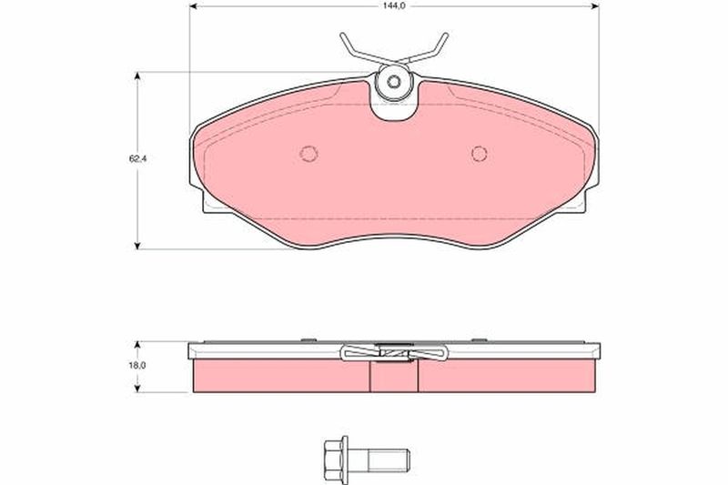 Комплект гальмівних накладок, дискове гальмо TRW GDB1574