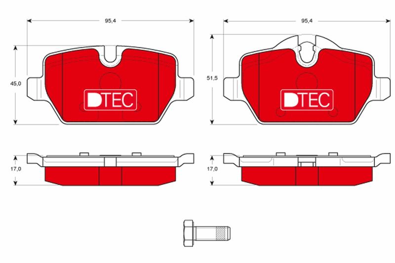 Комплект гальмівних накладок, дискове гальмо TRW GDB1612DTE