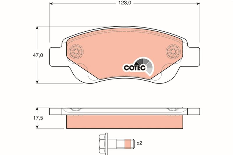 Brake Pad Set, disc brake TRW GDB1633