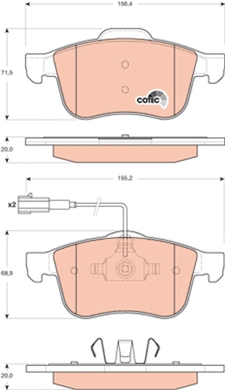 Brake Pad Set, disc brake TRW GDB1647