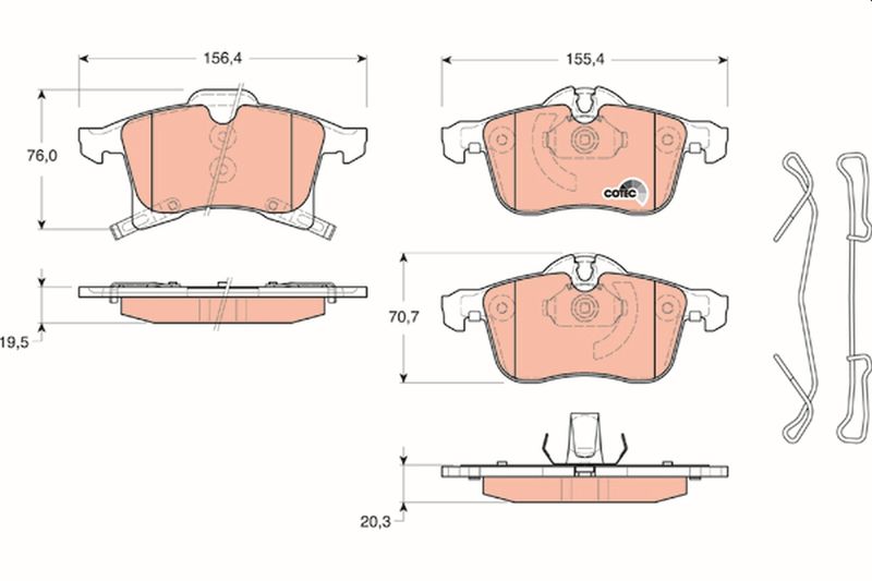 Brake Pad Set, disc brake TRW GDB1668