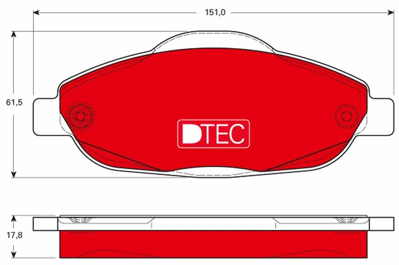 Комплект гальмівних накладок, дискове гальмо TRW GDB1761DTE