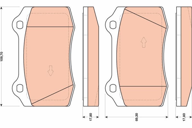 Brake Pad Set, disc brake TRW GDB1772