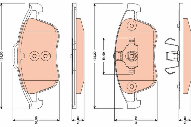 Brake Pad Set, disc brake TRW GDB1788