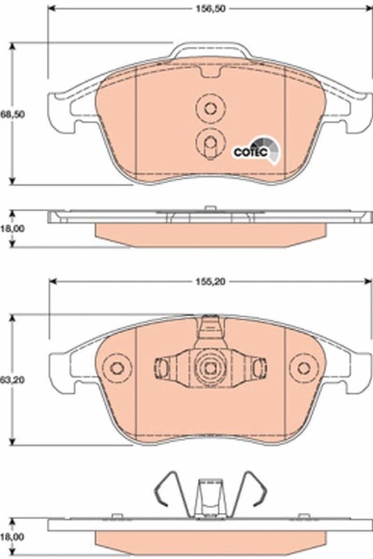 Brake Pad Set, disc brake TRW GDB1808