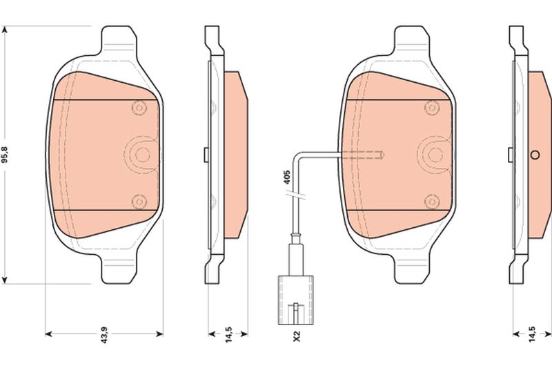 Brake Pad Set, disc brake TRW GDB1894