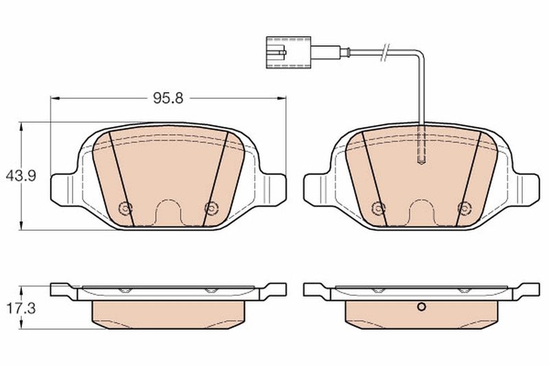 Brake Pad Set, disc brake TRW GDB1985