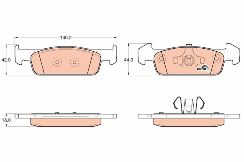 Brake Pad Set, disc brake TRW GDB2018