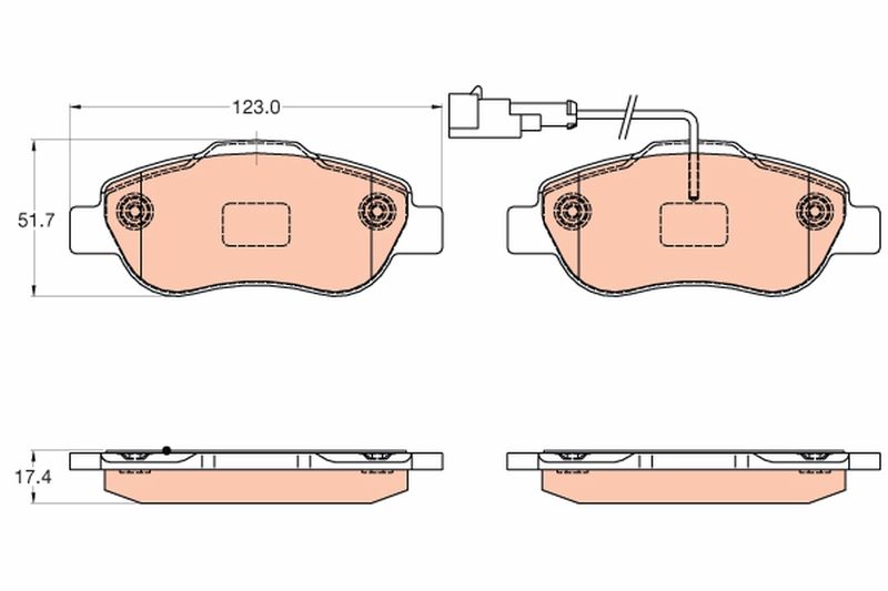 Brake Pad Set, disc brake TRW GDB2039