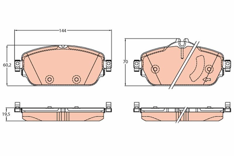 Brake Pad Set, disc brake TRW GDB2070